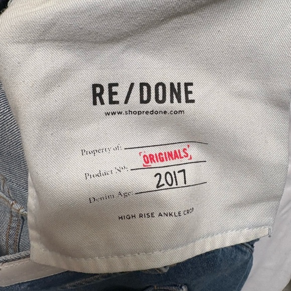 REDONE Originals High Rise Ankle Crop Jeans Size 30 - Picture 11 of 12
